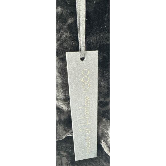 House Of Harlow 1960 Black Velvet Mini Dress Crystal Strap Womens Small New - Picture 12 of 13